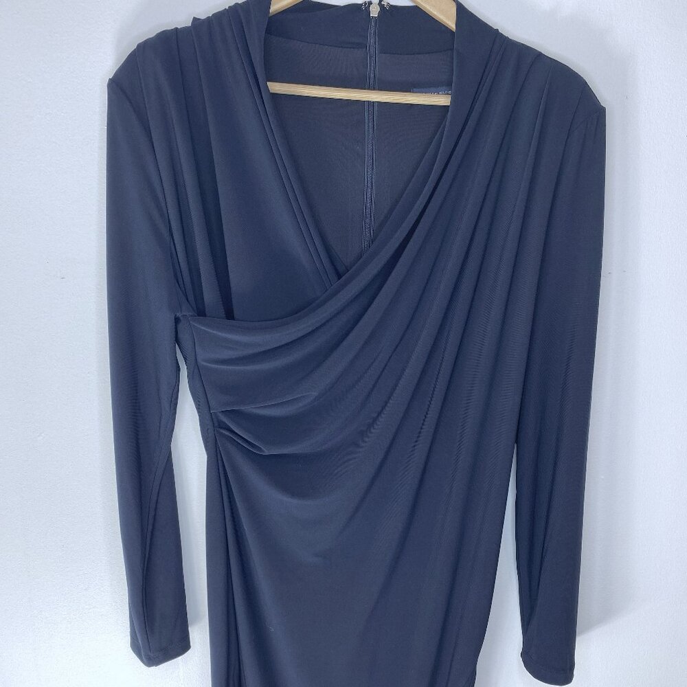Tommy Hilfiger - Navy, swoop neck, midi, stretchy dress, Size L - Picture 2 of 9